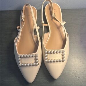 A New Day Cream Flats with Studded Embellishments